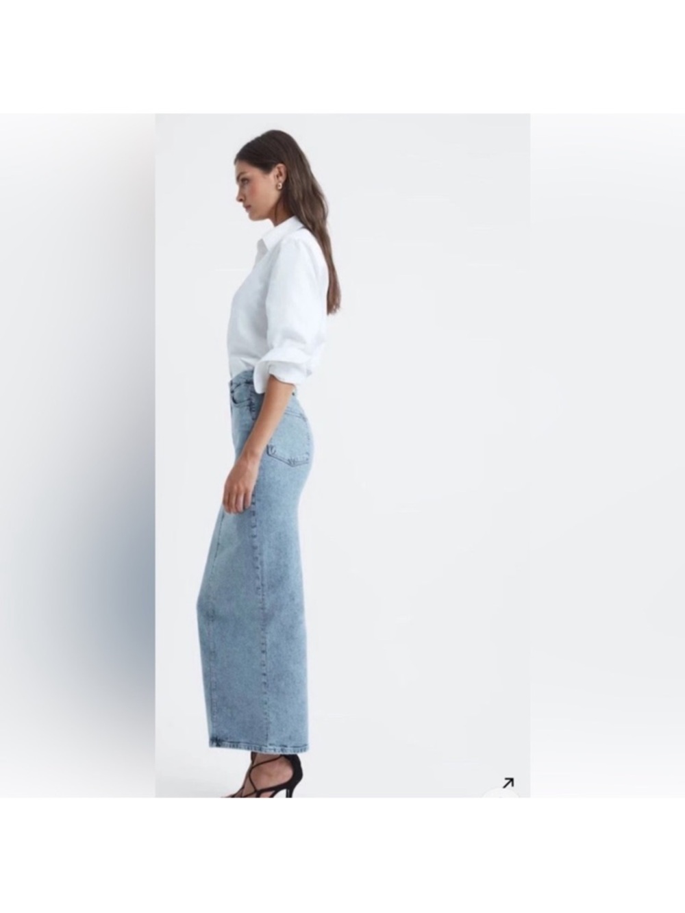 NWT Good American Nordstrom
Women SZ 12/31 Indigo Blue Denim
Maxi Skirt Preppy